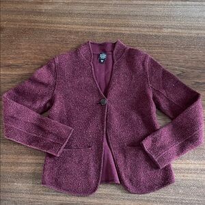 Eileen Fisher Rich Burgundy Knit Top PP